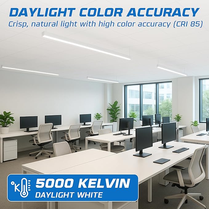 OHLECTRIC FP54/850/HO/ECO T5 Fluorescent Tube Light Bulb (10-Pack) 54 Watt High Output, 5000K Daylight, 800 Series Phosphor, G5 Bi-Pin Base, 46-Inch Linear Lamp, Energy Efficient - Case of 10