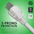 Digital Energy 6-Outlet Surge Protector Power Strip with 25-Ft Long Extension Cord, White, ETL Listed, UL Standard