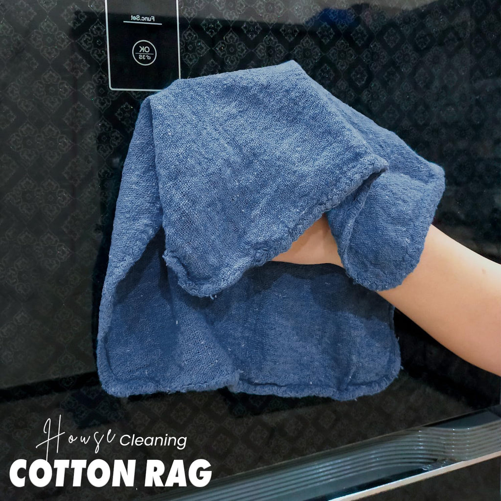 REED & PICK Cotton Shop Towels Blue – (Pack of 150) Size 14x14 Inches Cleaning Rags – Absorbent Shop Rags and Multipurpose Cleaning Towels for Automobiles, Industries, Garage and Homes