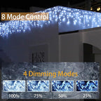 Christmas String Lights Outdoor - 99Ft/30M 1280 LED 8 Modes with Remote Control and App Waterproof Christmas Lights for Patio Yard Garden Wedding Party-White