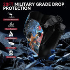 ARCCAPTAIN Large Viewing Screen Welding Helmet, 1/1/1/1 Top Optical Clarity Auto Darkening Welding Hood, 4 Arc Sensor 1/25000s Response Time True Color Weld Hood Helmet HSH-S800 Fly Eagle