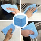 GUYUANGLO Disposable Dish Cloths Heavy Duty Disposable Cleaning Towels and Dish Cloths Dish Rags for Kitchen,13.78 x 15.75 inches- 100 Counts/Pack,Blue