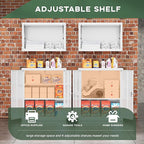 Greenvelly Metal Storage Cabinet, 36" Locking Storage Cabinet with Doors and Shelves, Lockable Storage Cabinets for Home Office, Utility Locker Cabinet, Steel Garage Cabinet with 2 Keys, White Grey