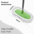 Reusable Microfiber Chenille Mop Pads Compatible with Swiffer Sweeper, Dry Sweeping Cloths & Wet Mopping Cloths, Refills for Hardwood Surface Floor Cleaning, 4 Pack (White)