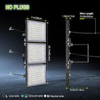 STASUN 2 Pack 480W LED Flood Lights, Mini Series Exterior Floodlights, 48000LM 6000K Daylight White IP66 Waterproof 3 Adjustable Panels Outdoor Security Lighting for Backyard, Driveway, Parking Lot