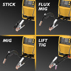TOOLIOM 4 in 1 MIG Welder 180A Gas MIG/Flux MIG/Stick/Lift TIG Multiprocess Welding Machine 110V/220V Welder with Lift TIG Torch