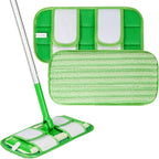 Reusable Pads Compatible with Swiffer Sweeper Mops, 2 Pack Washable Microfiber Floor Pad Refills, Wet and Dry Flat Cover for Surface/Hardwood Floor Cleaning (Mop Not Included)