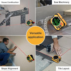 PREXISO 3-in-1 Multi Surface Laser Level with Digital Angle Gauge Magnetic, Rechargeable Digital Level with Wall Mount Base, 0-90° & 0-180°, Angle Finder Cross Line for Woodwork, Saw, Hanging Frames