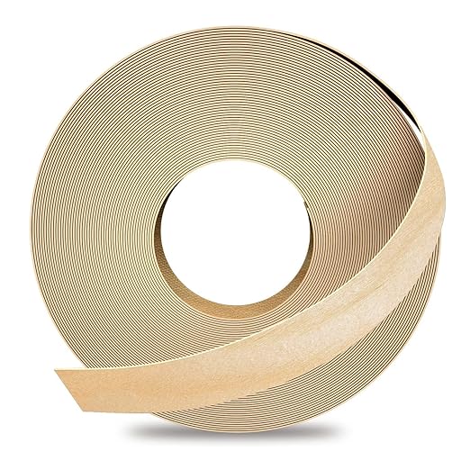 GSCIT Club Birch Edge Banding, 5/8 inch x 10ft roll of Veneer Edge Banding - Pre-glued Flexible, Real Wood Tape for Cabinet Repair & Furniture Restoration