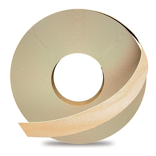 GSCIT Club Birch Edge Banding, 5/8 inch x 50ft roll of Veneer Edge Banding - Pre-glued Flexible, Real Wood Tape for Cabinet Repair & Furniture Restoration