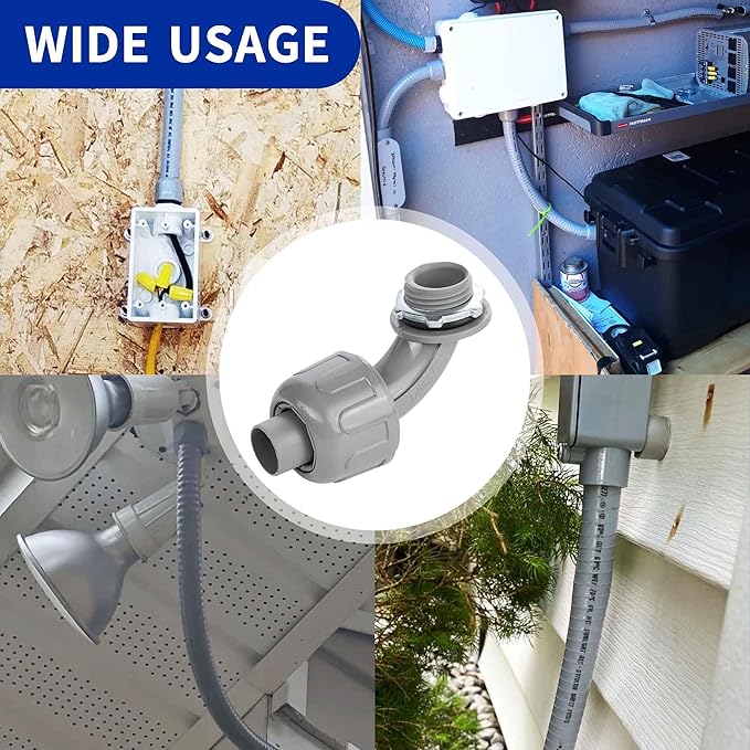 (20 Pack) Yariwiz 1/2 Plastic Liquid Tight Conduit 90 Degree Elbow