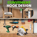 GEARit 360 Rotating Flat Plug Extension Cord (20ft, White) Multi 3-Outlet Extension 16 AWG Wire, Adapter for Small Spaces, Right Angle Socket, ETL Certified - 20 Feet