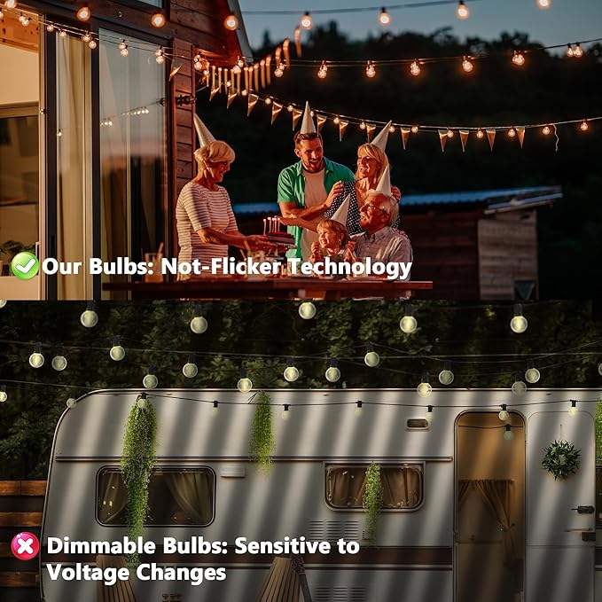 GOOTHY G40 Replacement Bulbs, 120V 5W Incandescent Light Bulbs, E12 Candelabra Base, 1.5 Inch Clear Globe Replacement Light Bulbs for Indoor Outdoor String Lights, Warm White -25 Pack