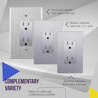 ENERLITES, Silver Elite Series Decorator Receptacle Outlet Child Safe Tamper-Resistant, Self-Grounding, 2-Pole, Residential Grade, 15A 125V, UL Listed, 61501-TR-SV