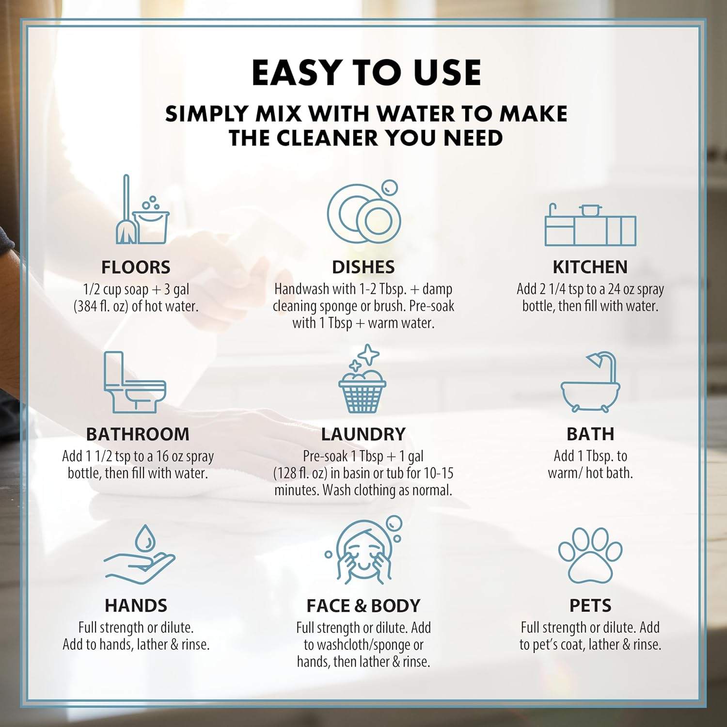 HARRIS Multi-Purpose Pure Liquid Castile Soap for Home Cleaning, Multi-Purpose Cleaner, For Dish Soap, Laundry Detergent, Kitchen and Bathroom Surfaces, Kids Rooms, Unscented, 64 Oz