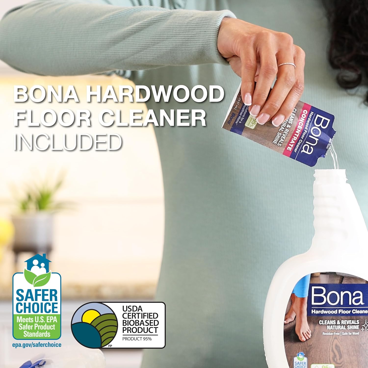 Bona Multi-Surface Floor Care Kit - Includes Microfiber Mop, Microfiber Cleaning Pad, Hardwood Floor Cleaning Solution, and Multi-Surface Floor Cleaning Solution - Kit for Hard Floors