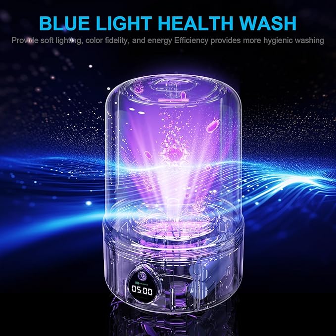 Underwear Washer, Portable Mini Washing Machine, Upgraded Mini Washings Machines, Rechargeable Cordless Washing-Machine, Laundry Cup for Bra, Underwear, Socks (1.5L white)