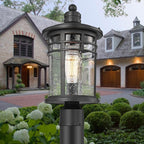 Darkaway Large Outdoor Post Lights Lamp Posts Outdoor Lighting, 17inch Post Lights Waterproof 2 Pack Outdoor Light Fixtures with Glassfor Outside Patio Yard Pathway