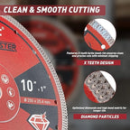 EZARC 10 Inch Diamond Saw Blade, 1" Arbor with 5/8" Brass Washer Adapter, Super Thin Tile Blade for Angle Grinder, Smooth Cutting for Porcelain Ceramic Granite Marble (1-Pack)