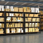 5-Shelf Heavy Duty Shelving - Adjustable Garage Storage Shelves, Metal Utility Storage Racks for Warehouse Pantry Basement Kitchen, Garage Organizers Shef Unit, Black, Packs of 3