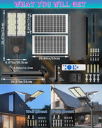 Gefolly SL-7500W Solar Street Lights Outdoor, 400000LM Commercial Parking Lot Light Dusk to Dawn IP67 Waterproof 6500K Security Flood Lights with Motion Sensor Lamp for Yard, Road