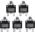 5PCS 20Amp Circuit Breakers with Push Button Reset with Quick Connect Terminals and Waterproof Button Cap