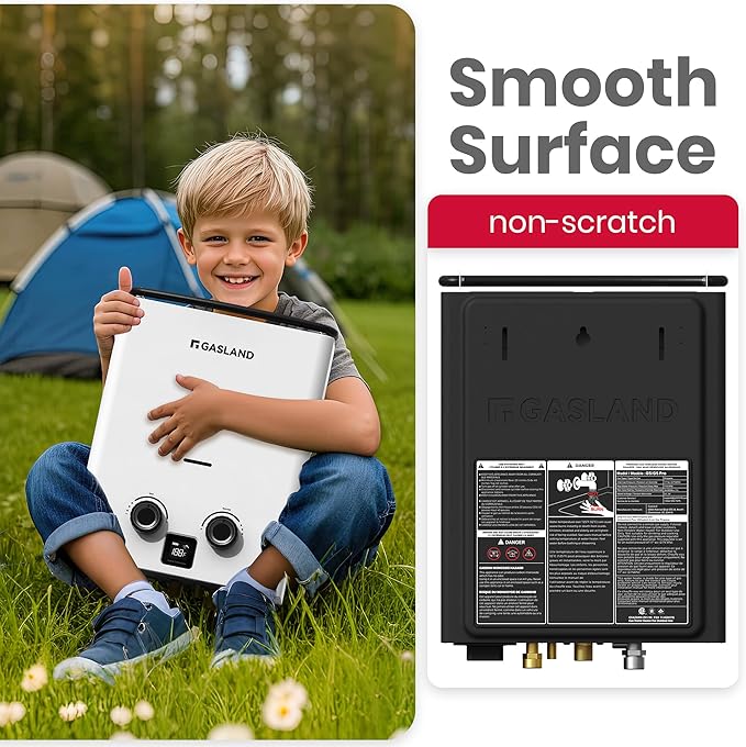 GASLAND 2025 Goshower G5 Portable Small Propane Water Heater | 1.32 GPM, 34,000 BTU | CSA Certified | For Camping, Off-Grid | Digital Display