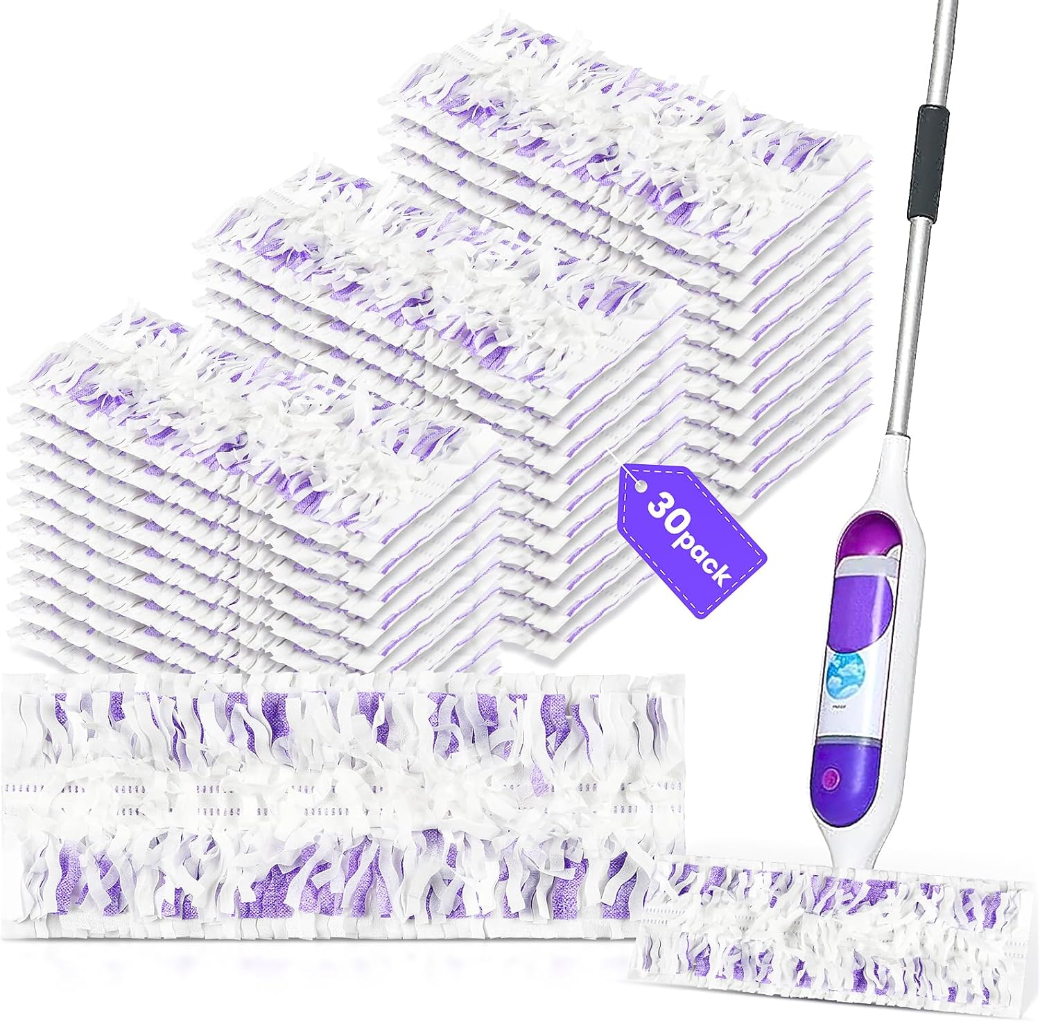 30 Pack Power Mop Pad Refills for Swiffer PowerMop Multi-Surface Mop, Powermop Multi-Surface Mop Pad Replacement Kit
