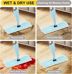 16.5 inch Reusable Mop Pads Microfiber Spray Mop Replacement Heads for Wet/Dry Mops Compatible with Bona Floor Care System (5 Pack)