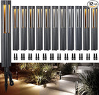 LEONLITE 12-Pack 5CCT Low Voltage Path Lights, Update 1800K2700K3000K4000K5000K Selectable, 3W LED Landscape Pathway Lights, Outdoor Landscape Lighting for Driveway, Aluminum, 12-24V, ETL, IP65, Black