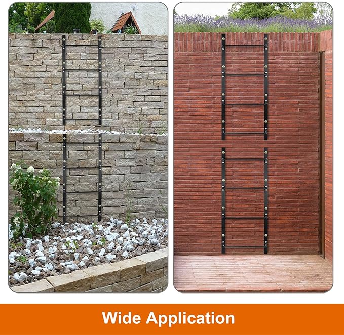 4-Rung Window Well Ladder Straight, Heavy Duty Steel Fire Escape Ladder, Powder-Coated Basement Egress Wall Mounted Ladder 45.2" Lx17.9 W, Black