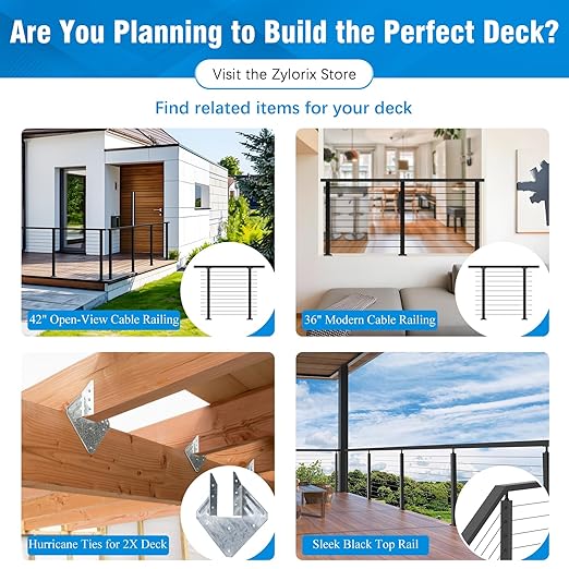 2Pack 8FT T304 Stainless Steel Handrails Black with Extension Connectors End Cap Kits for Cable Railing System Posts Kit, Cuttable Rectangular Handrails Flat Top Rail (Flexible DIY)
