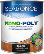 Seal-Once Nano+Poly Penetrating Wood Sealer with Polyurethane - Premium Waterproof Sealant -1 Gallon & Black