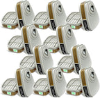 Respirator Cartridge/Filter, 6001 Filter Cartridges Installed on 6200, 6800 Respirator Body, Use for Asbestos, Resin, Paint, Dust, Welding
