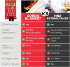 Mart Cobra Emergency Fire Blanket for Home and Kitchen - 1 Pack - Fire Blankets Emergency for Home Safety 40” x 40” - Suppression Shield Retardant Extinguisher Fiberglass Welding Fireproof Cloth Towel