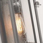 mirrea 14" Classic Outdoor Wall Sconce 1 Light in Rectangular Metal Frame and Clear Glass Shade Waterproof Porch Light Patio Light Pack of 2 (Matte Gray)