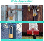 US-81/40L-2P Long Shackle Keyed Padlock (Keyed Alike, Waterproof, Solid Brass Lock) for Sheds, Storage Unit, School, Gym Locker, Fence, Toolbox, Hasp, Storage- 1-9/16 in. (40 mm L) *2