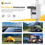 Solar Panel Disconnect Switch 50 Amp DC AC Miniature Circuit Breaker 500V 2 Poles with PV Connector and IP65 Waterproof UV-Proof Box for Outdoor Solar PV Homes Battery