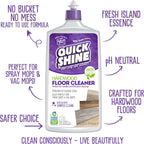 Quick Shine Hardwood Floor Cleaner 27oz, 6Pk| Use in Spray & Vac Mops| Removes Dirt & Scuff Marks| Ready-to-Use, Streak Free, No Rinse| Safer Choice Cleaner| Perfect for Gentle and Effective Cleaning