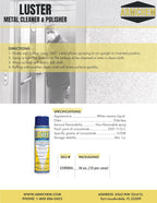 Luster Metal Cleaning Spray: Water-Based Cleaner for Metal Surfaces | Removes Oil, Food Stains, Watermarks | Polishes and Restores Shine to Stainless Steel, Chrome, Copper, Aluminum | No Greasy Film.