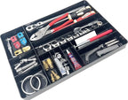 MLTOOLS Tool Drawer Organizer Tray - 10-Compartment Home & Garage Tool Tray - Stackable Workbench Toolbox Organization Holder for Small Parts, Batteries, Supplies - Made in The USA - OT10R Red