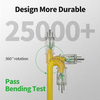 POWGRN 2 Pack 3 ft 12/3 Outdoor Extension Cord Waterproof Heavy Duty with Lighted Indicator End 12 Gauge 3 Prong, Flexible Cold-Resistant Long Power Cord Outside, 15Amp 1875W Yellow ETL Listed