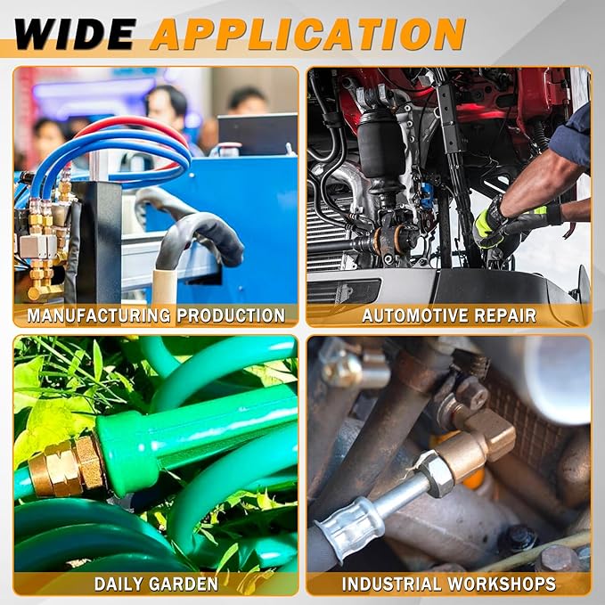 42 PCS DOT Air Brake Line Fittings, Brass Compression Air Nylon Tubing Fittings Repair Assortment 1/8" 1/4" 3/8" 1/2" 5/8" For Trucks or Industrial Air System