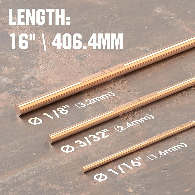 YESWELDER Mild Steel TIG Welding Rod ER70S-6 1/8"x16" 5LB