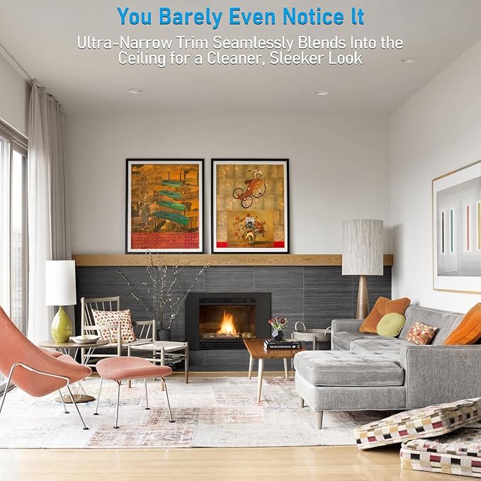 TORCHSTAR 4 Inch 5CCT LED Anti Glare LED Recessed Lights with J-Box, Narrow Trim Recessed Ceiling Light, Deep Trim Canless Downlight, Dimmable, CRI 90, 2700-5000K Selectable, ETL T24 FCC, Pack of 4