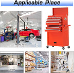 8 Drawer Rolling Tool Chest, High Capacity Tool Box with Lockable Wheels and Drawers, 2 in 1 Portable Toolbox Organizer Storage Cabinet for Garage, Warehouse, Repair Shop, Red