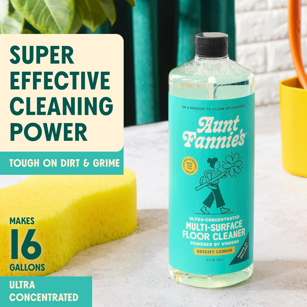 Aunt Fannie's Bundle: Floor Cleaner Vinegar Wash, Bright Lemon + Carpet Refresher, Bright Lemon