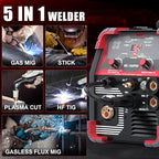 AWT MIG Welding Machine,160A 5 in 1 Plasma Cutter Welder Combo HF TIG/Gas MIG/Flux MIG/Stick Welding,110/220V Dual Voltage, Multi-Process Welder MIG88-160M