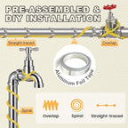 22 Ft Pipe Heat Cable for Water Pipe Freeze Protection, Self-Regulating Heat Tape for Metal and Plastic Pipes, Anti-Freeze Pipe Heating Trace System 6W/Ft 120V