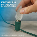 HLO Lighting Set of 25 Sun Warm White C9 Faceted LED Christmas Light Bulbs for Indoor & Outdoor Use | Durable Replacement Bulb